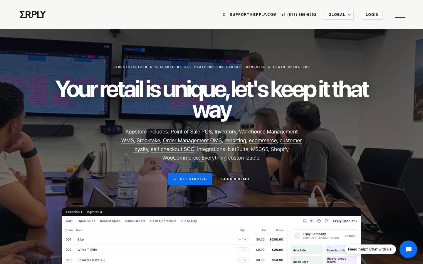 Erply's homepage, as read on Oct 2, 2026