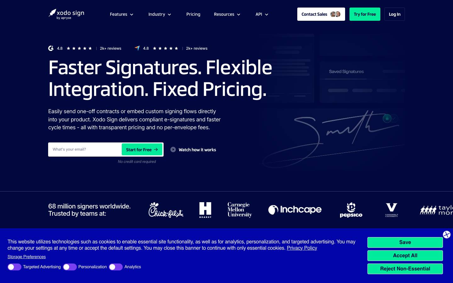 Eversign's homepage, as read on Oct 2, 2026