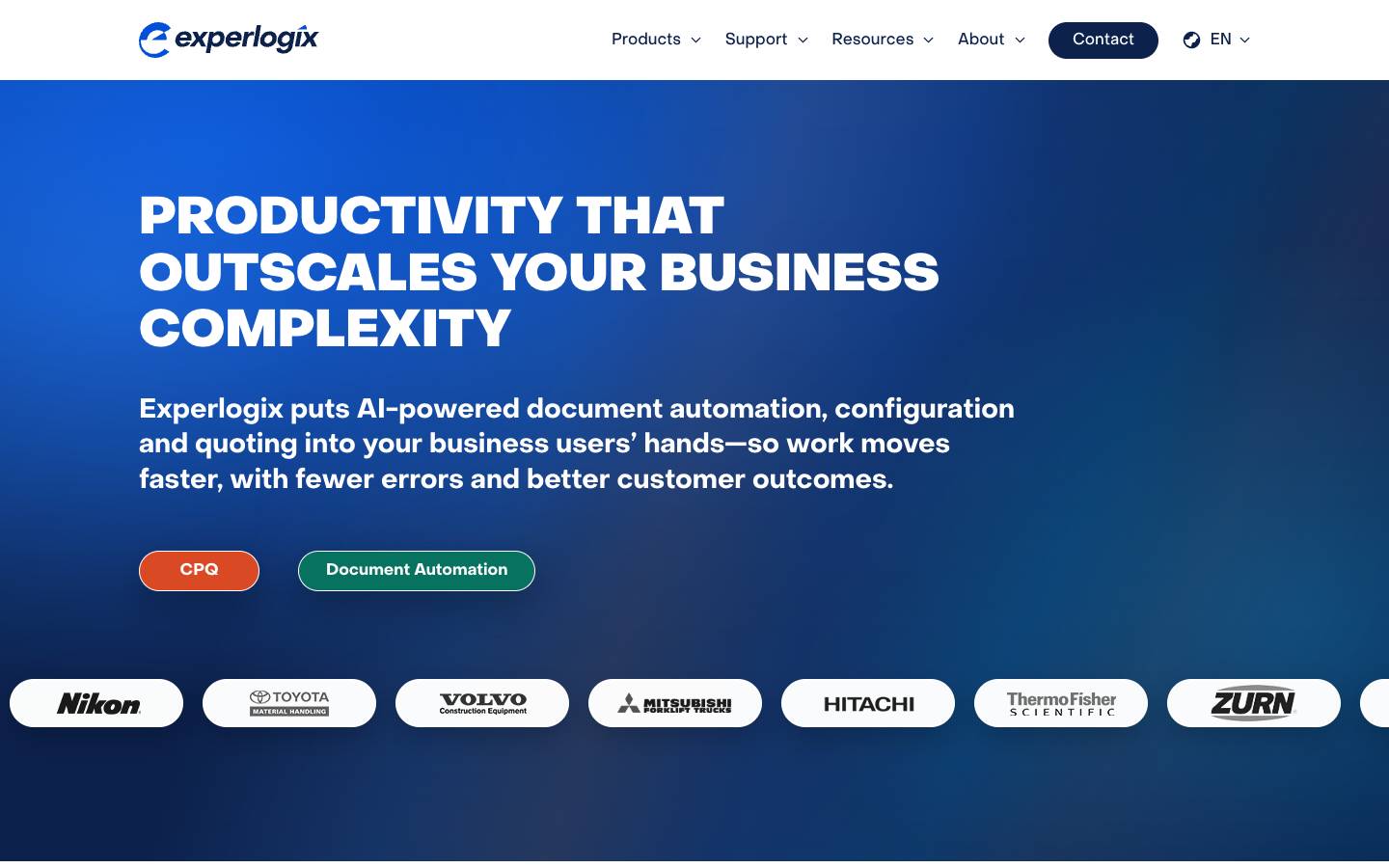 Experlogix's homepage, as read on Oct 2, 2026