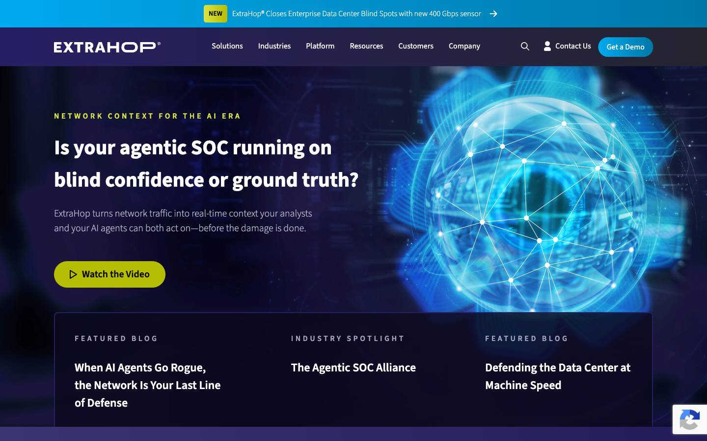 ExtraHop Networks's homepage, as read on Oct 2, 2026