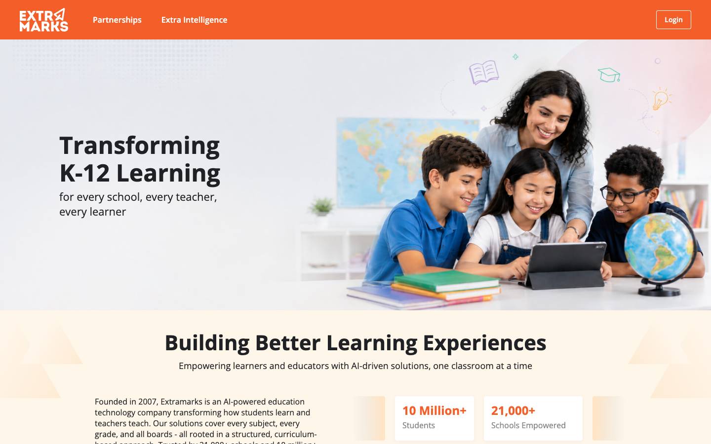 Extramarks's homepage, as read on Oct 2, 2026