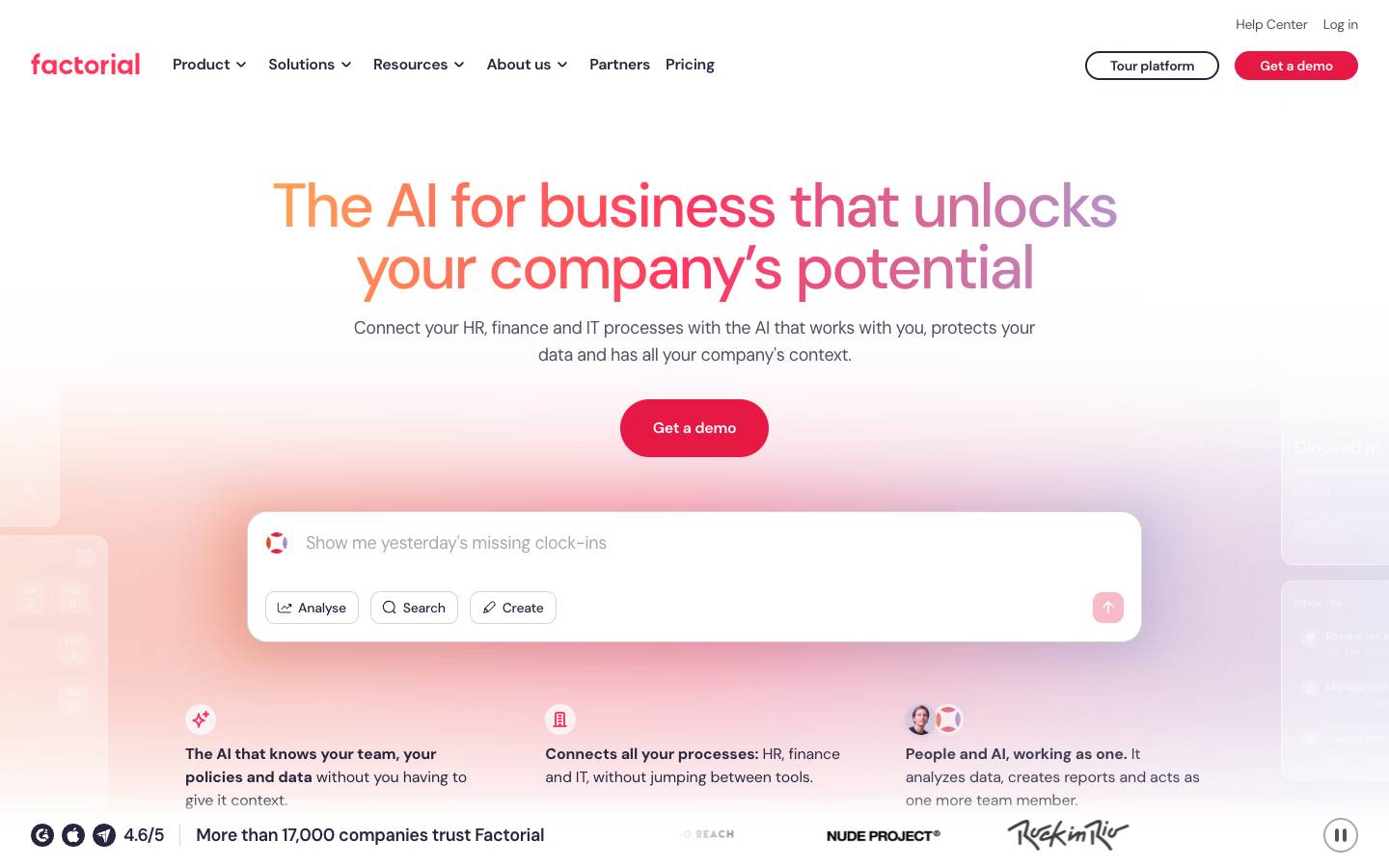 Factorial's homepage, as read on Oct 2, 2026