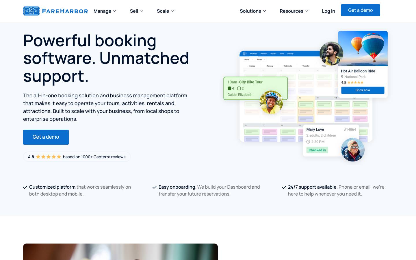 FareHarbor's homepage, as read on Oct 2, 2026