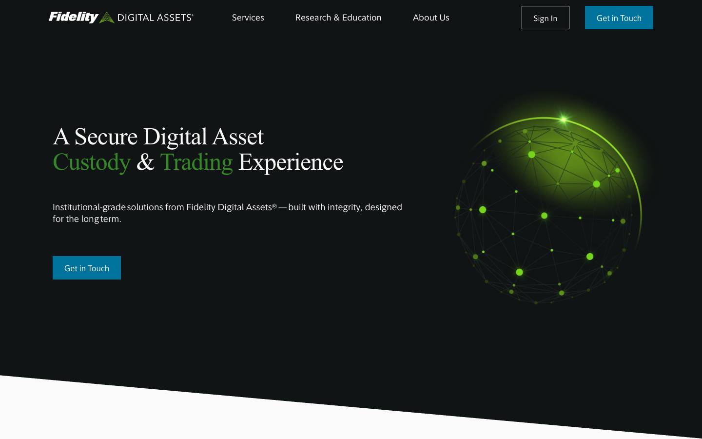 Fidelity Digital Assets's homepage, as read on Oct 2, 2026