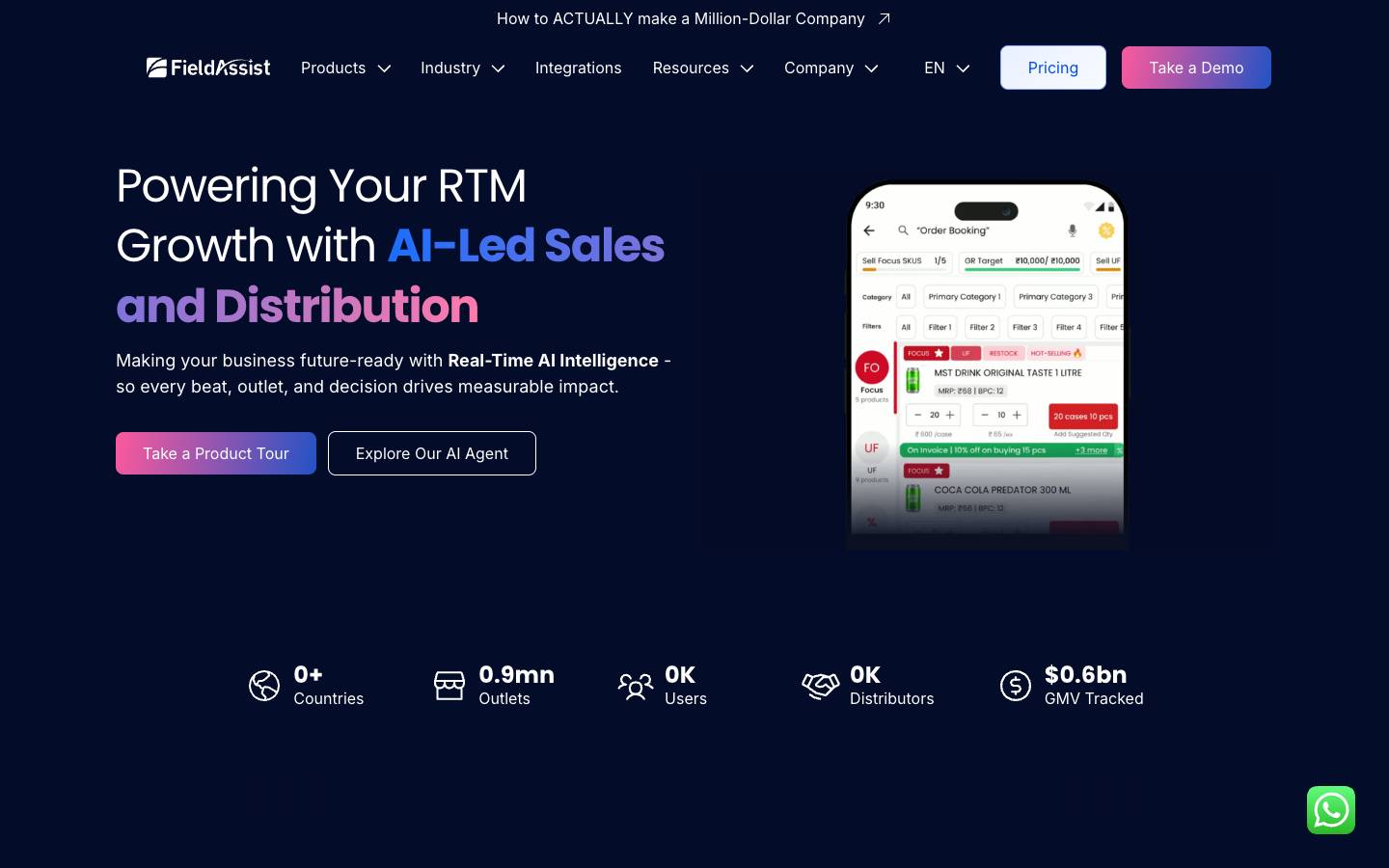 FieldAssist's homepage, as read on Oct 2, 2026