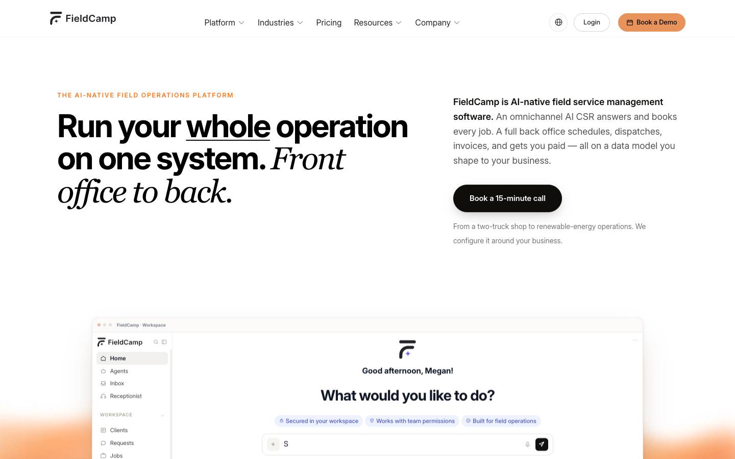 FieldCamp's homepage, as read on Oct 2, 2026