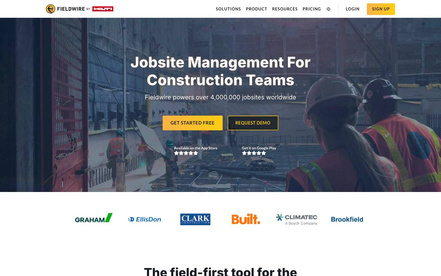 Fieldwire's homepage, as read on Oct 2, 2026