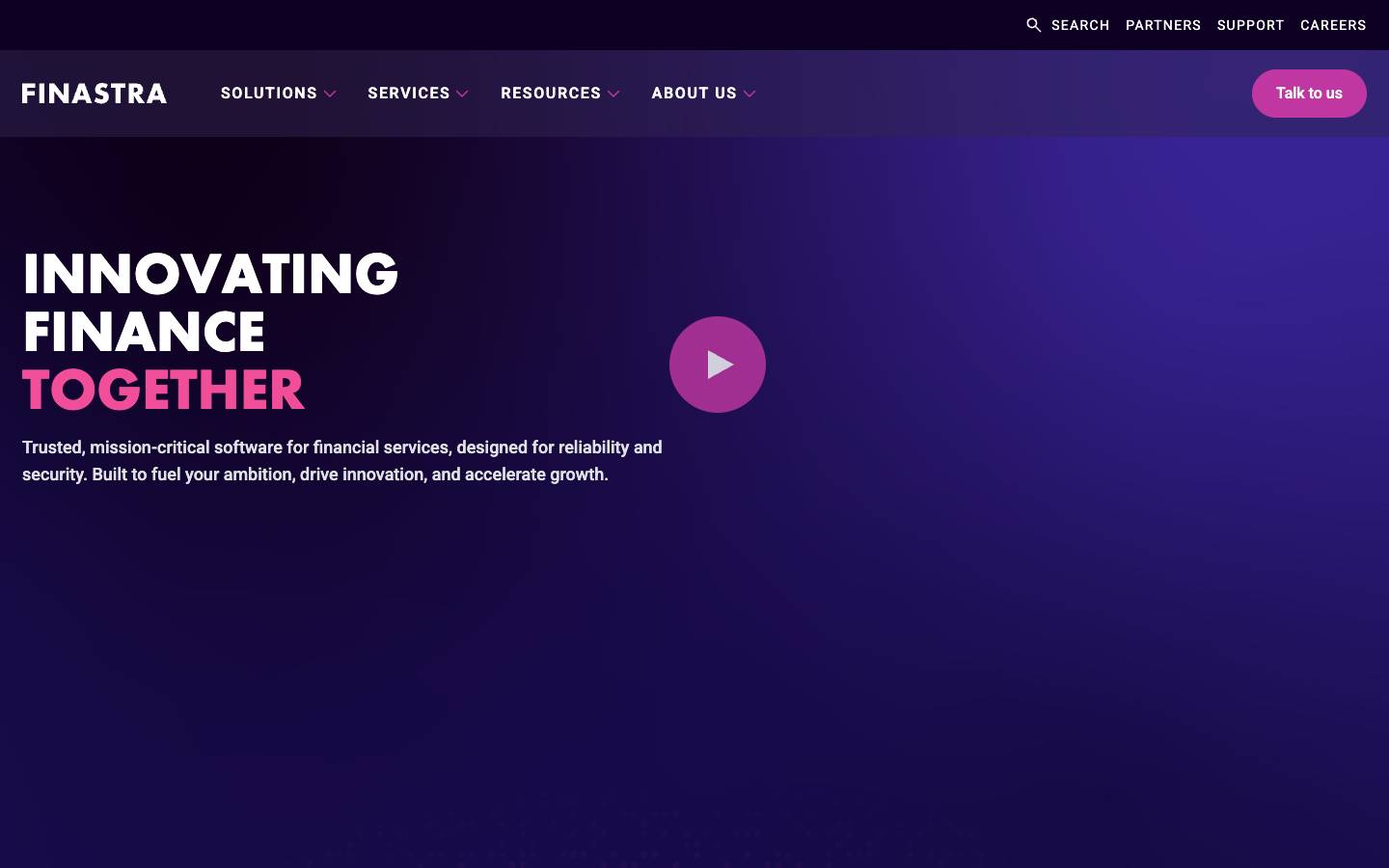 Finastra's homepage, as read on Oct 2, 2026