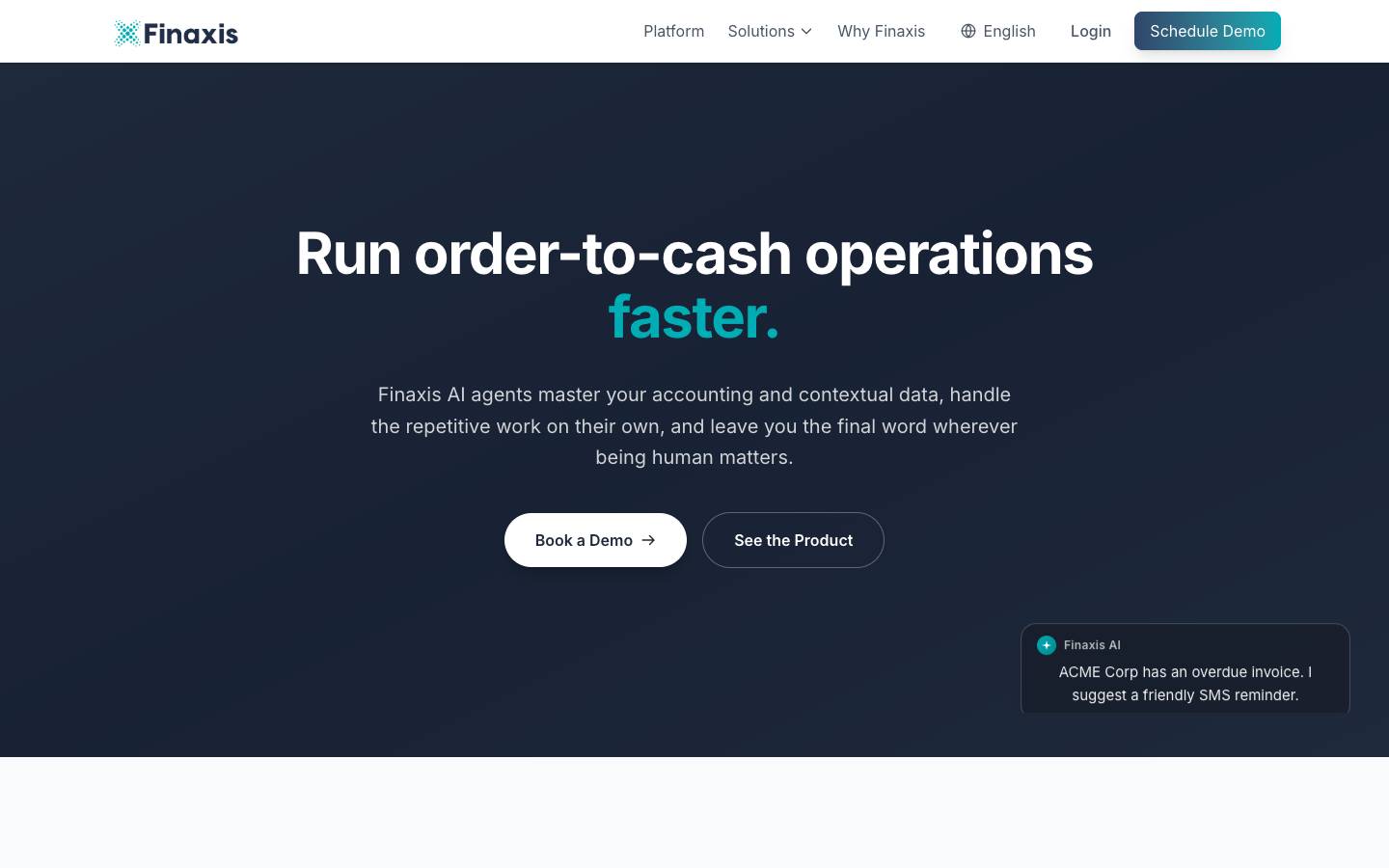 Finaxis's homepage, as read on Oct 2, 2026