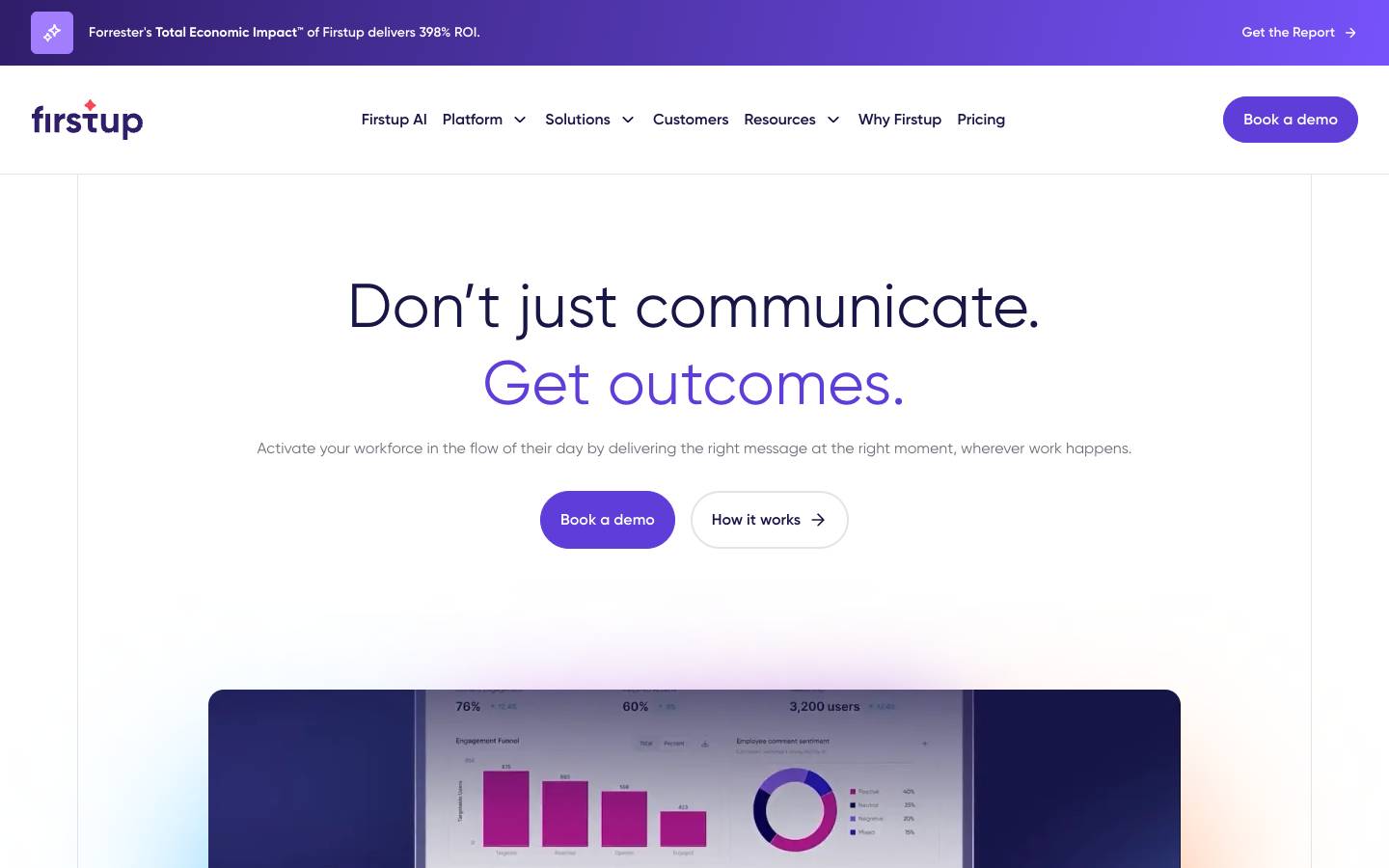 Firstup's homepage, as read on Oct 2, 2026