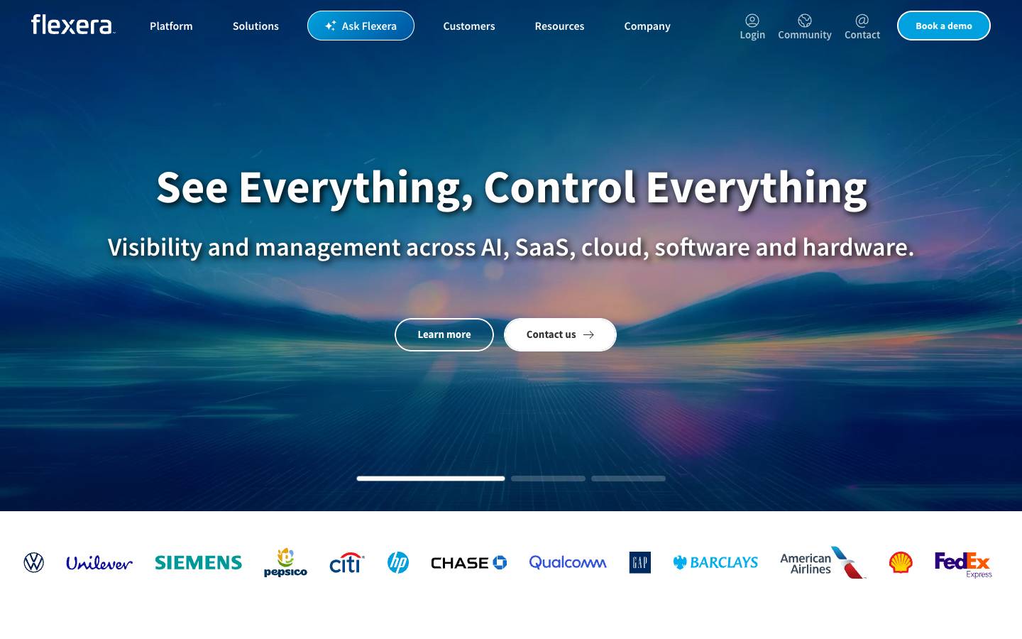 Flexera's homepage, as read on Oct 2, 2026