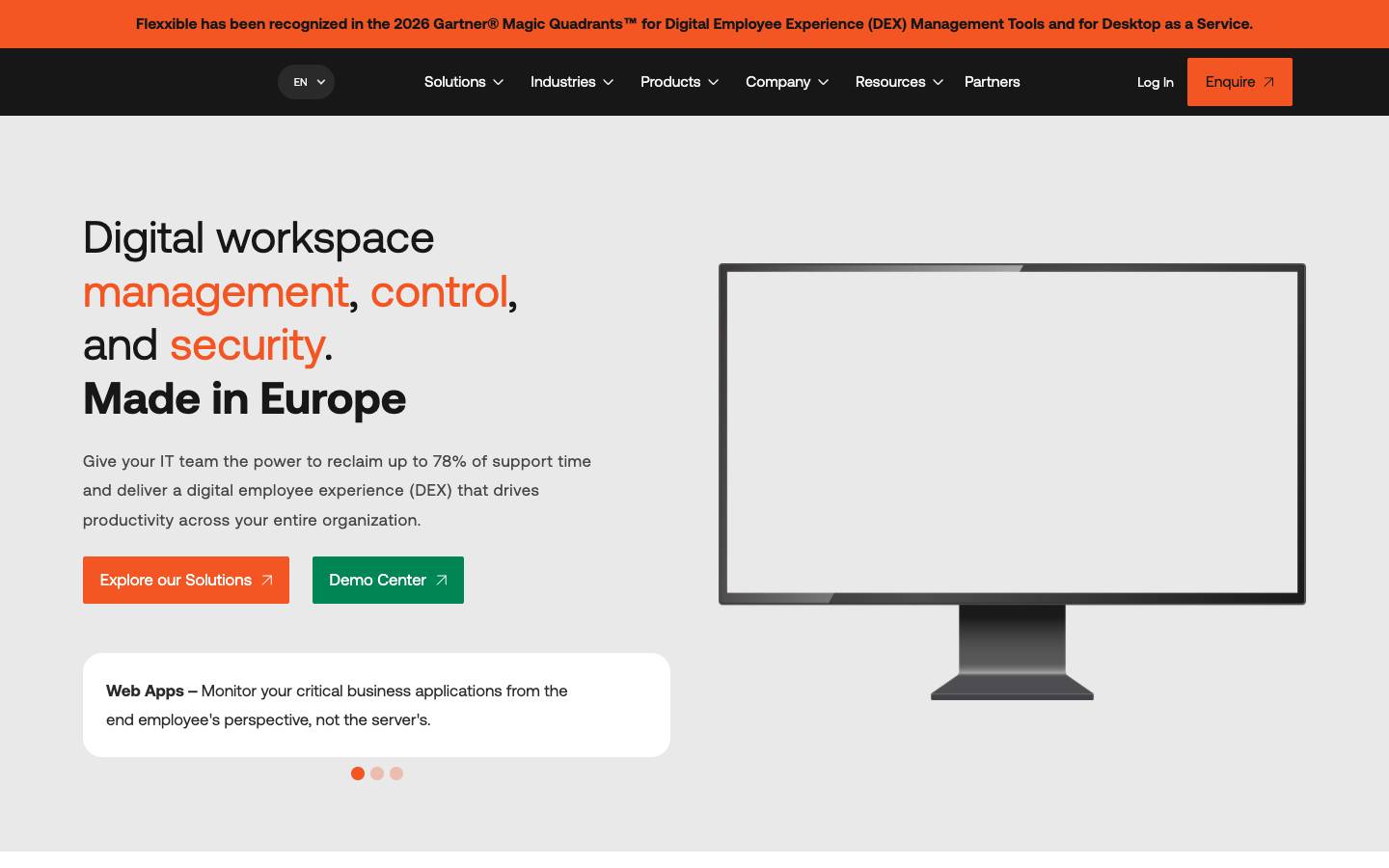 Flexxible's homepage, as read on Oct 2, 2026