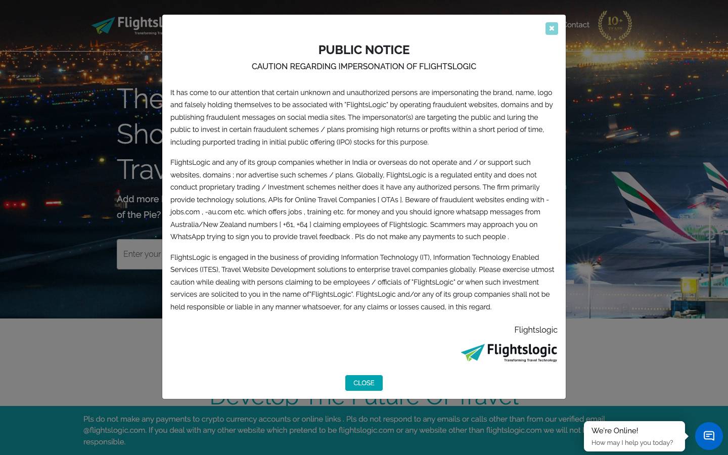 FlightsLogic's homepage, as read on Oct 2, 2026