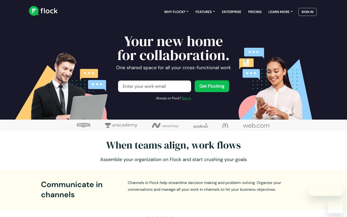 Flock's homepage, as read on Oct 2, 2026
