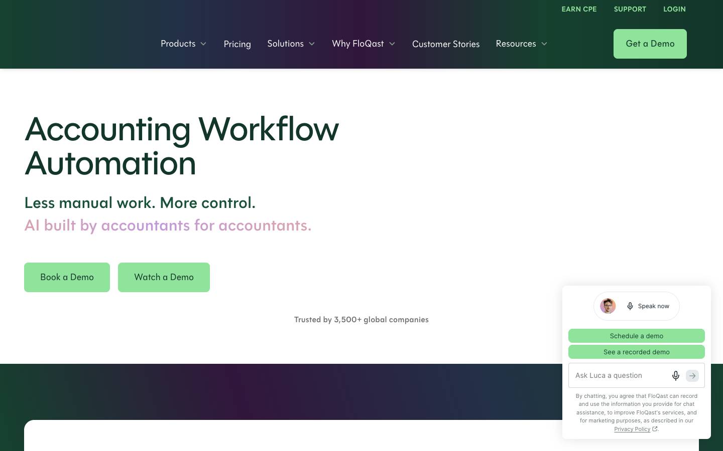 FloQast's homepage, as read on Oct 2, 2026