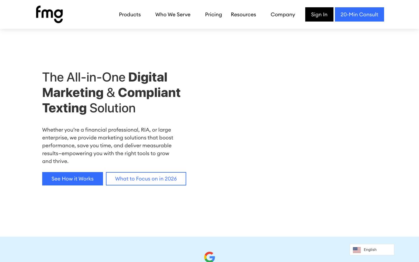 FMG Suite's homepage, as read on Oct 2, 2026