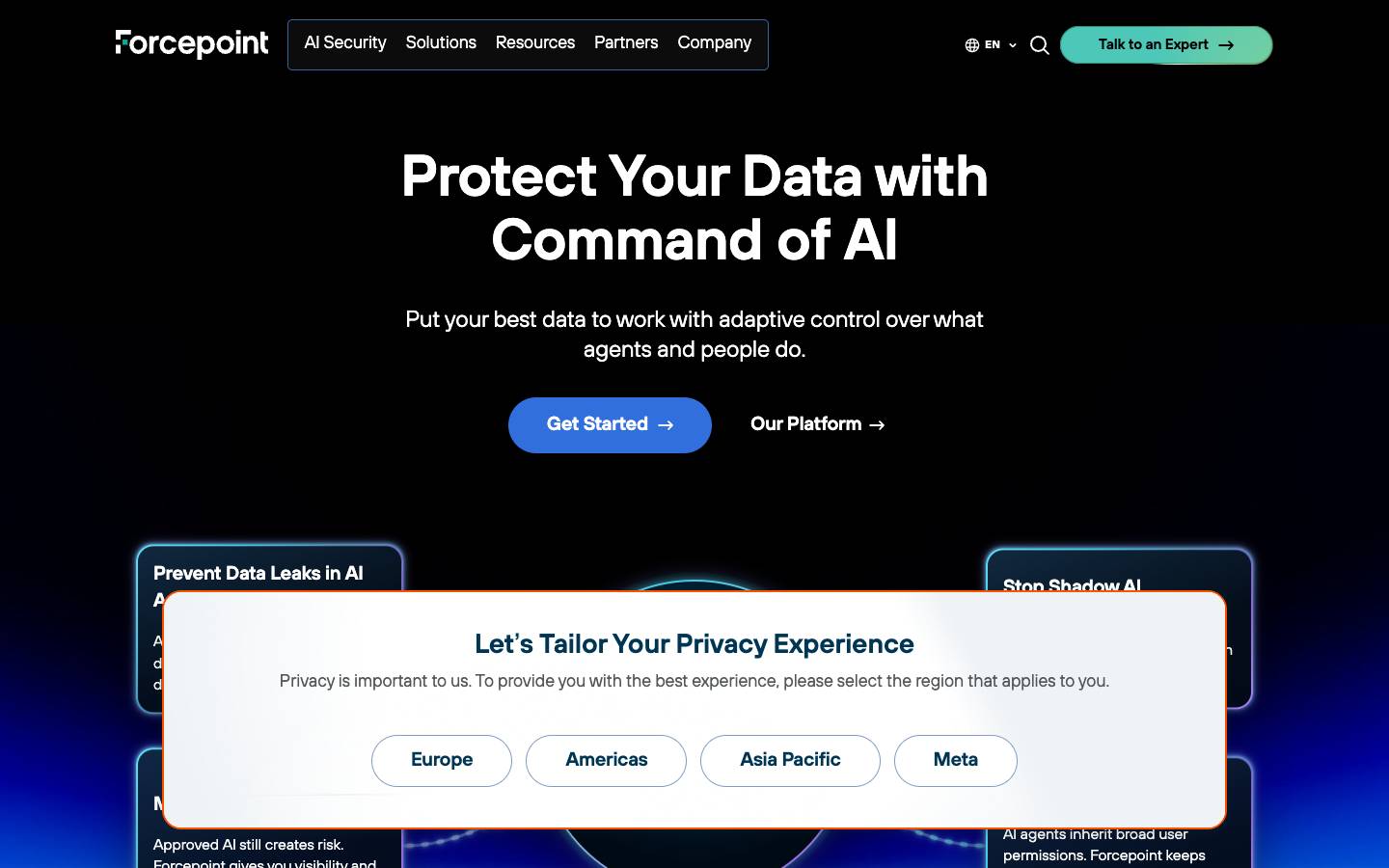 Forcepoint's homepage, as read on Oct 2, 2026