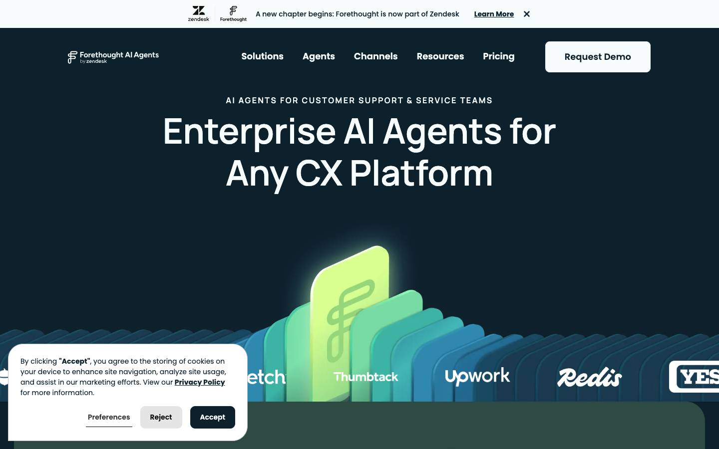 Forethought's homepage, as read on Oct 2, 2026
