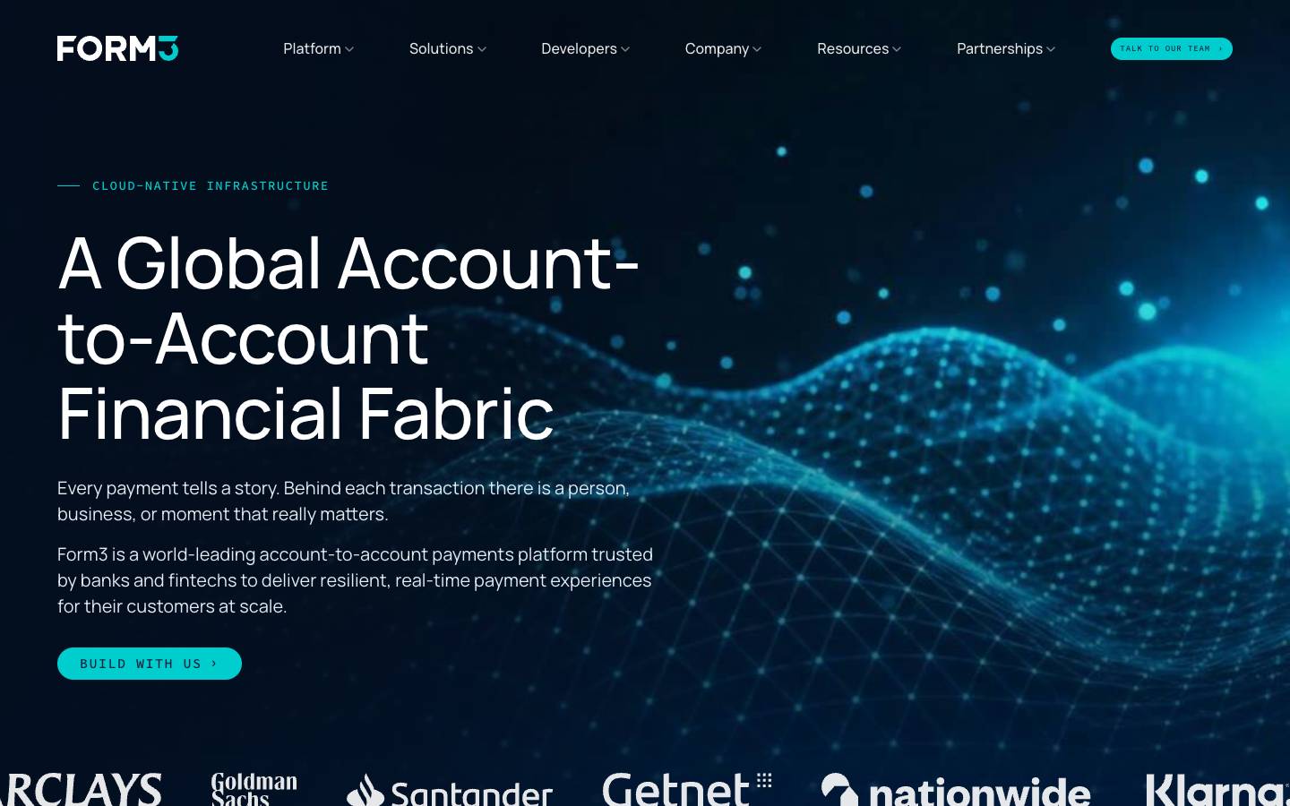Form3's homepage, as read on Oct 2, 2026