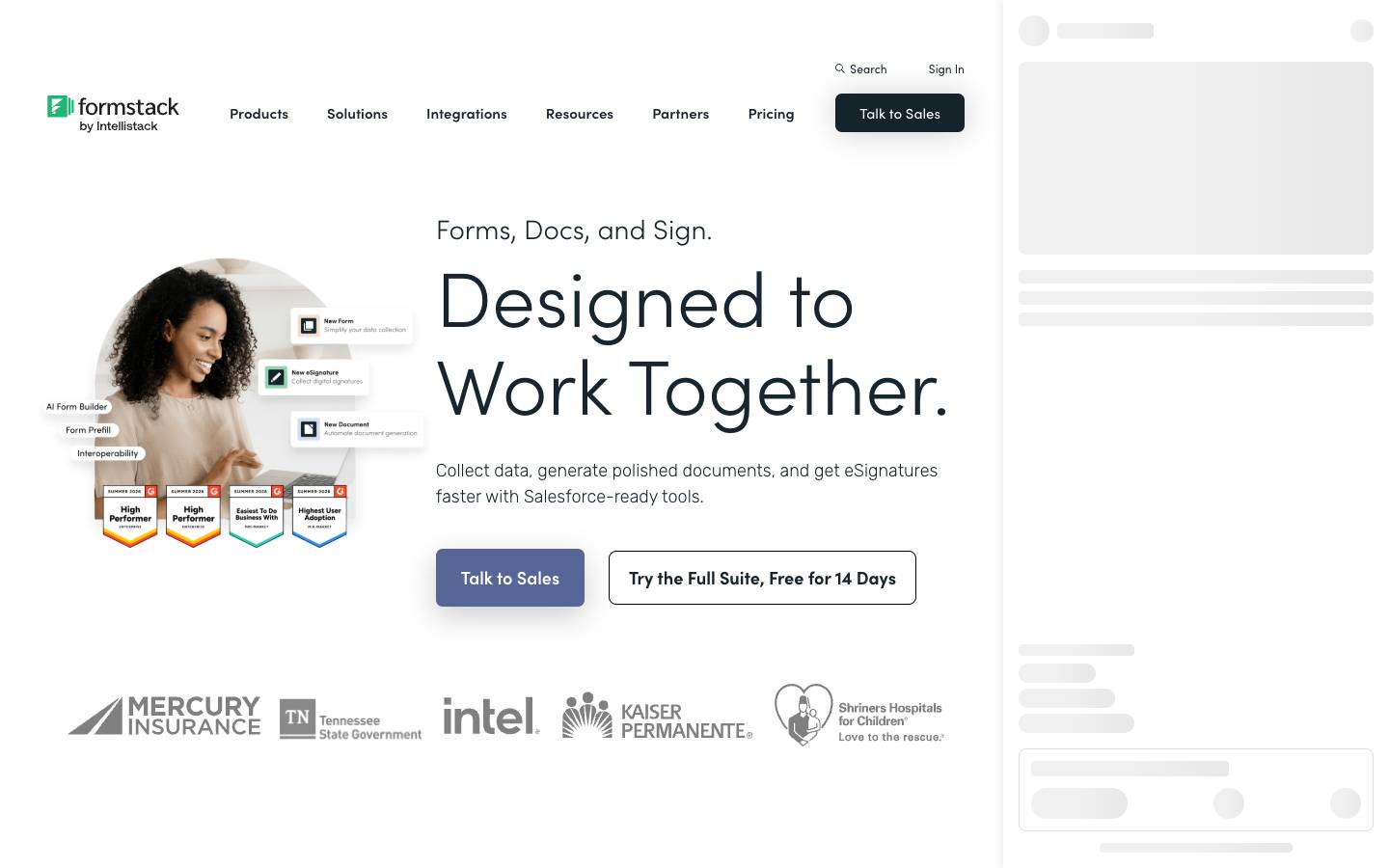Formstack's homepage, as read on Oct 2, 2026
