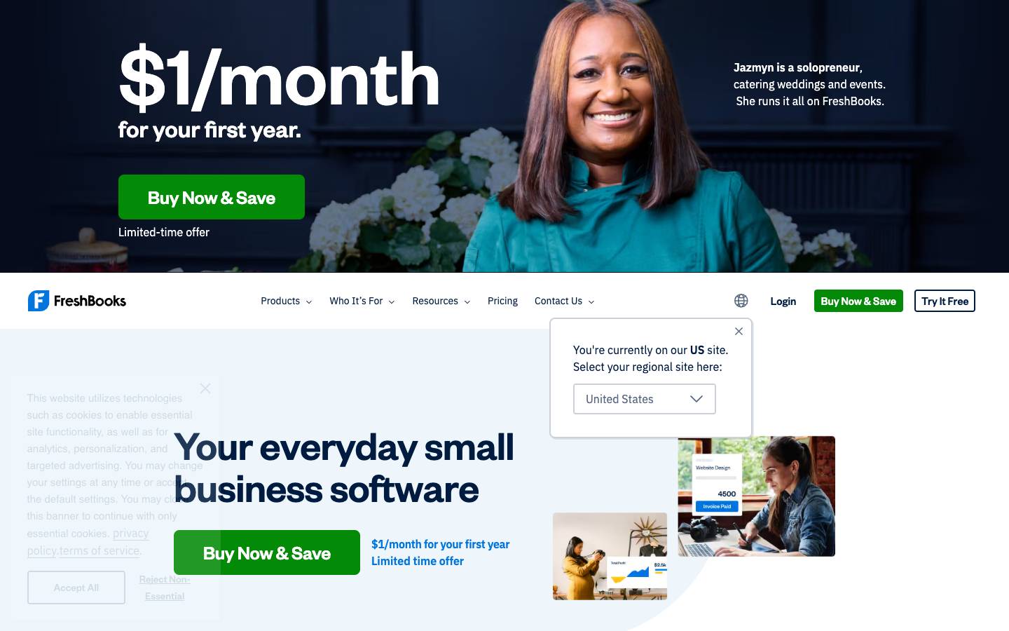 FreshBooks's homepage, as read on Oct 2, 2026