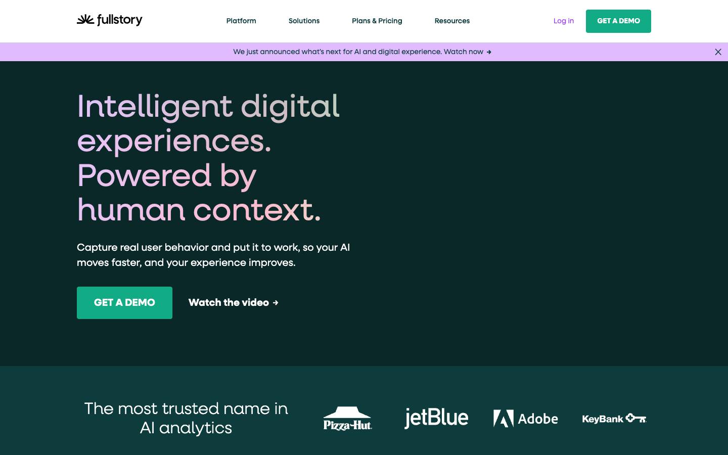 FullStory's homepage, as read on Oct 2, 2026