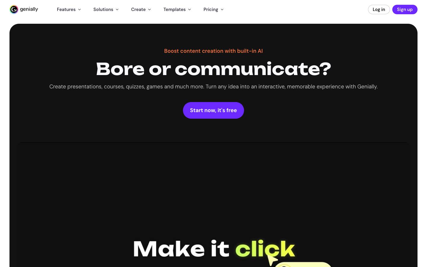 Genially's homepage, as read on Oct 2, 2026