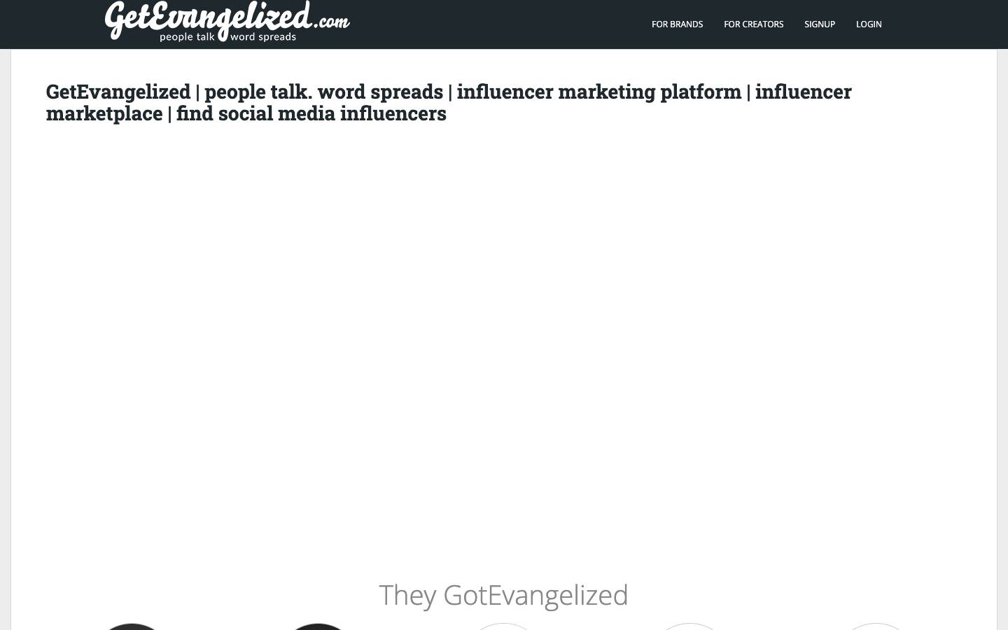 GetEvangelized's homepage, as read on Oct 2, 2026