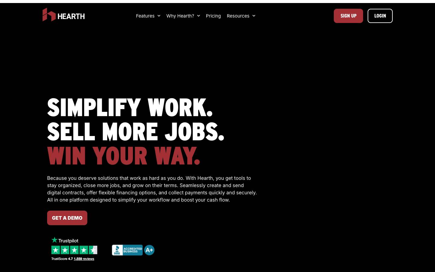 Gethearth's homepage, as read on Oct 6, 2026