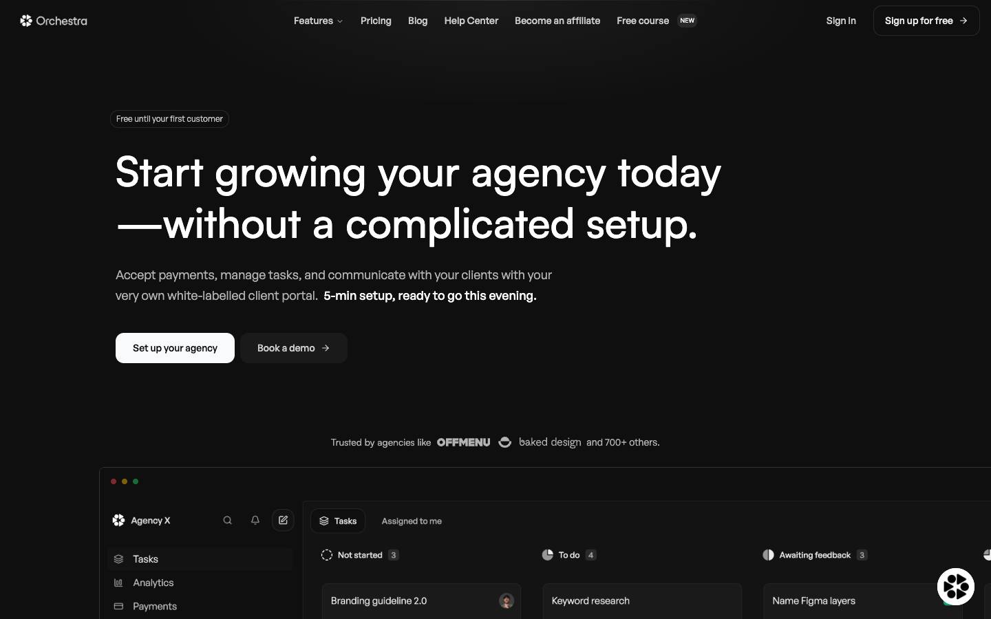 Orchestra's homepage, as read on Oct 2, 2026