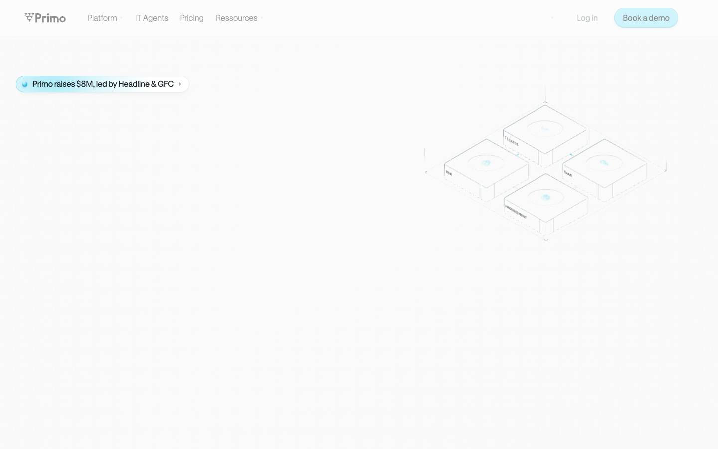 Primo's homepage, as read on Oct 2, 2026