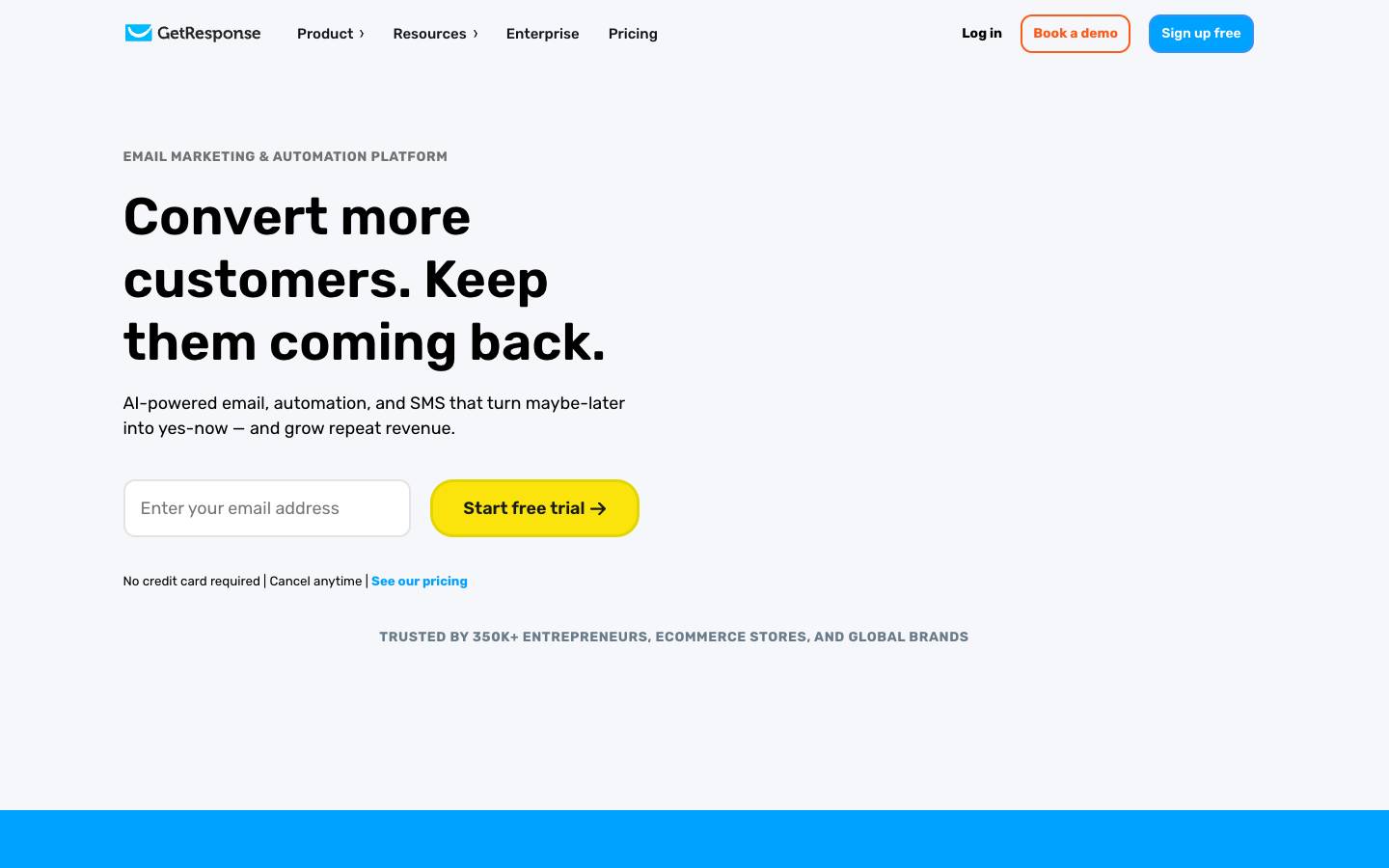 GetResponse's homepage, as read on Oct 2, 2026