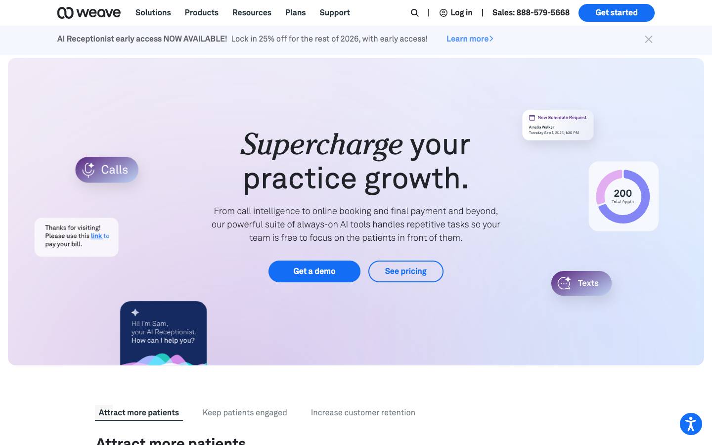 Weave's homepage, as read on Oct 6, 2026