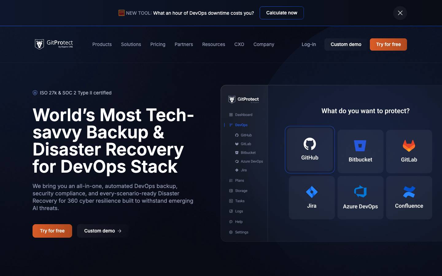 Gitprotect's homepage, as read on Oct 2, 2026