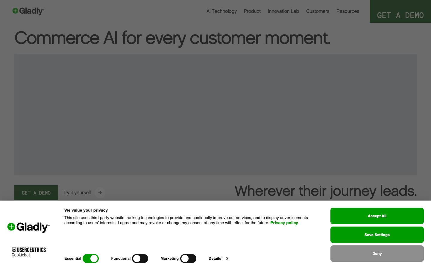 Gladly's homepage, as read on Oct 2, 2026