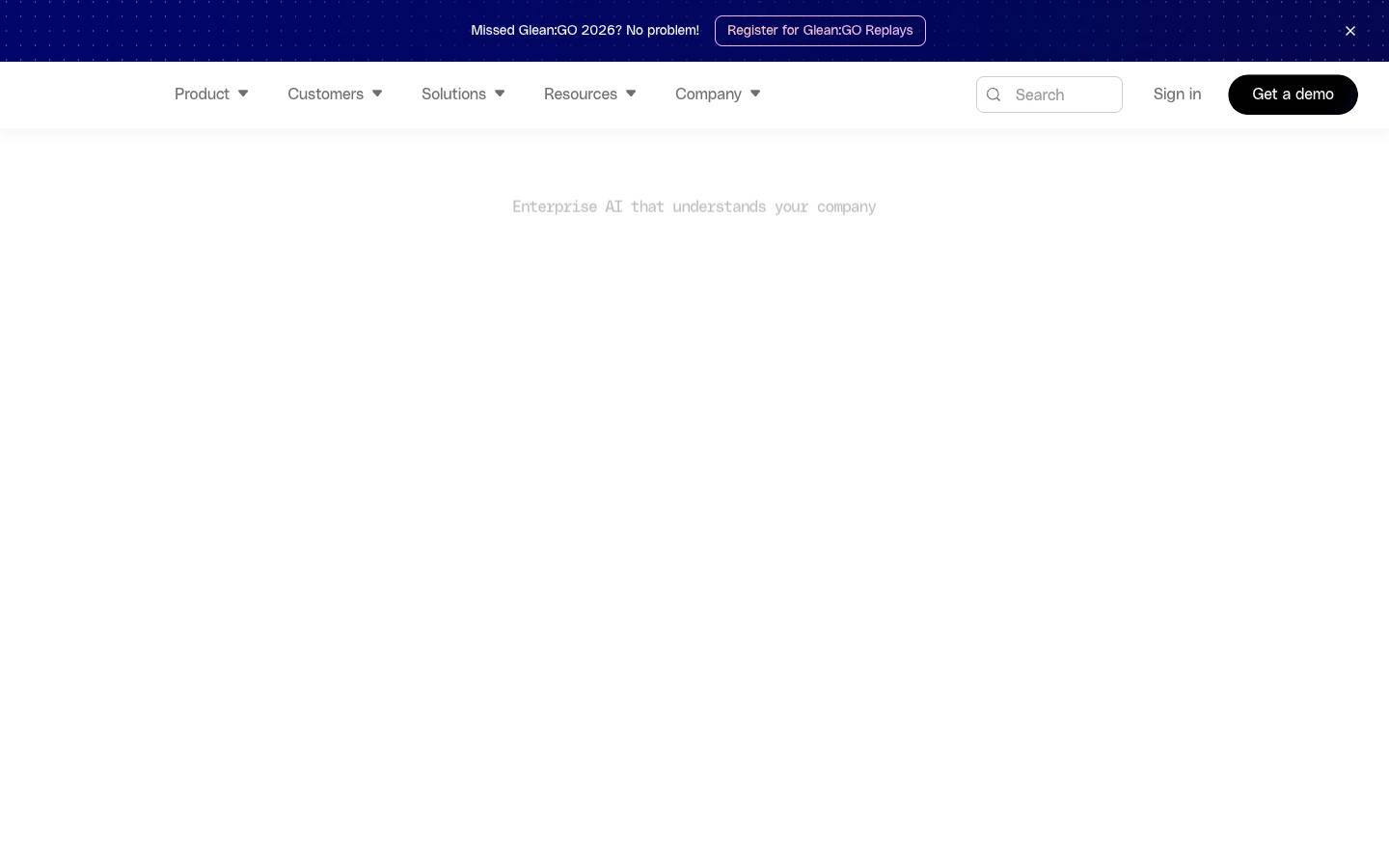 Glean's homepage, as read on Oct 6, 2026