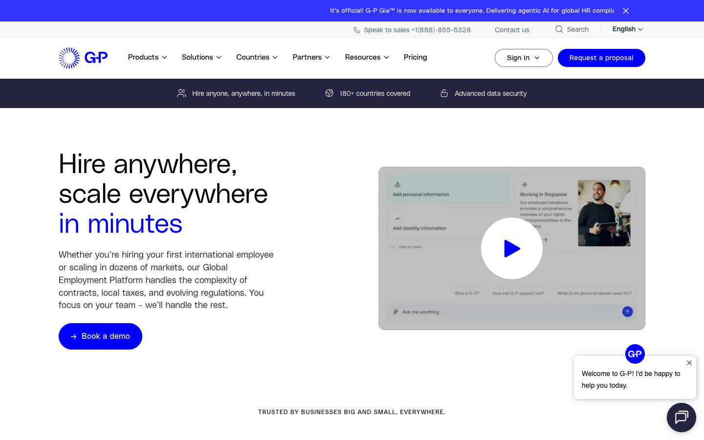 Globalization Partners's homepage, as read on Oct 4, 2026