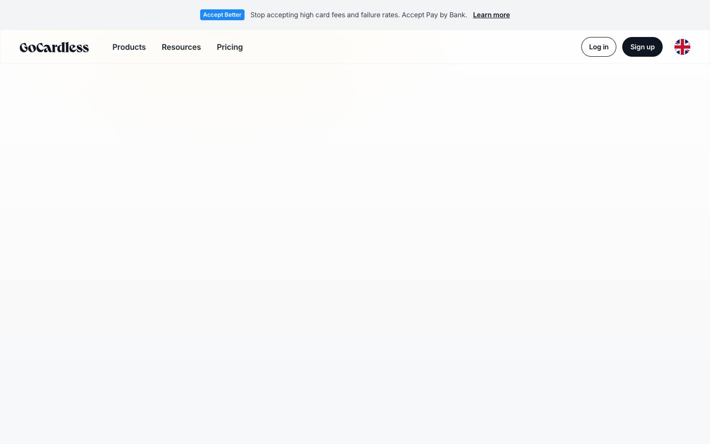 GoCardless's homepage, as read on Oct 6, 2026