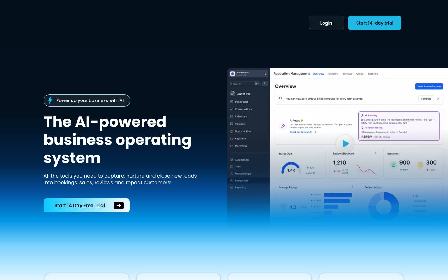 Gohighlevel's homepage, as read on Oct 2, 2026