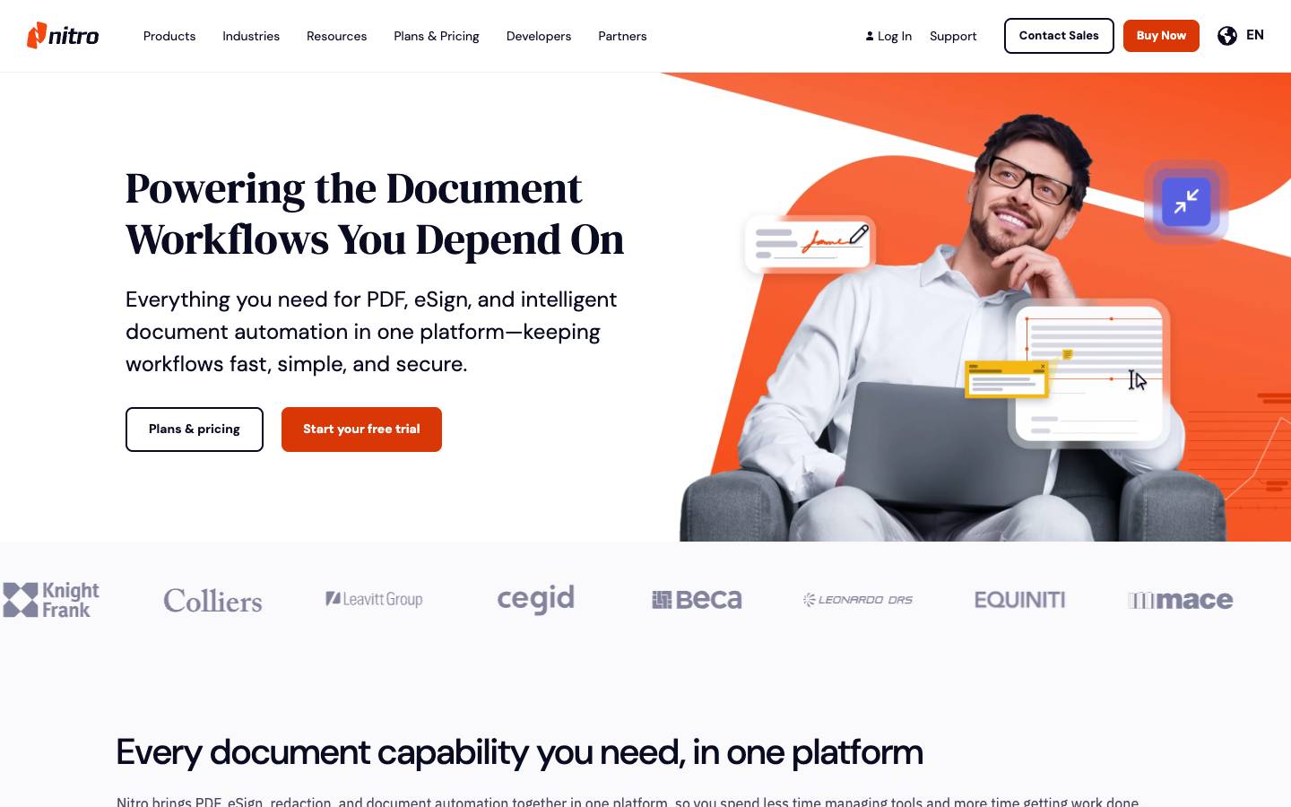 Nitro's homepage, as read on Oct 2, 2026
