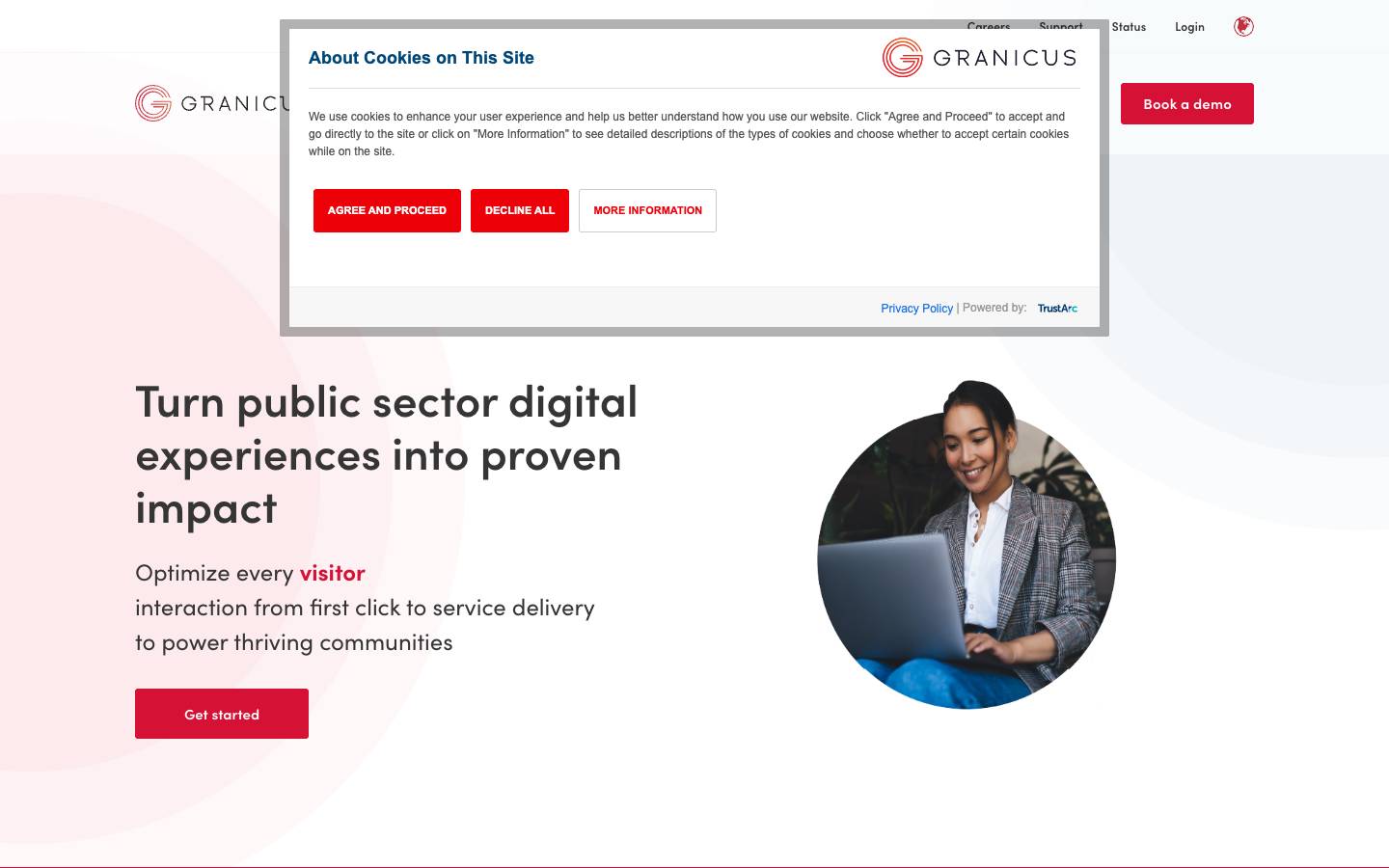 Granicus's homepage, as read on Oct 2, 2026