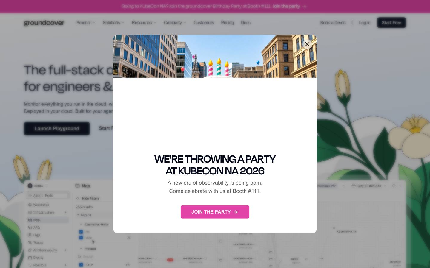 groundcover's homepage, as read on Oct 6, 2026