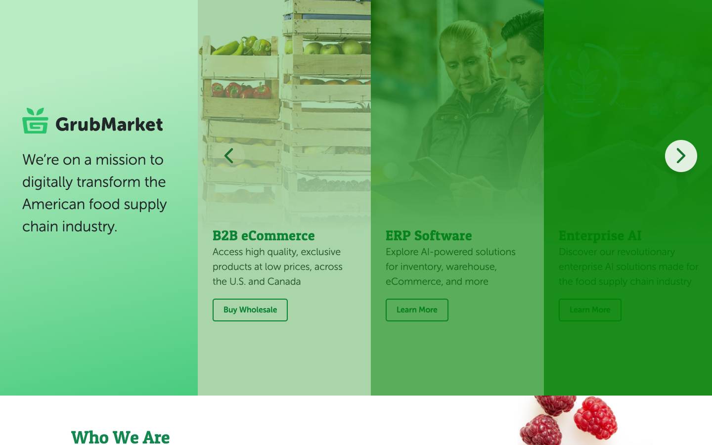 GrubMarket's homepage, as read on Oct 2, 2026