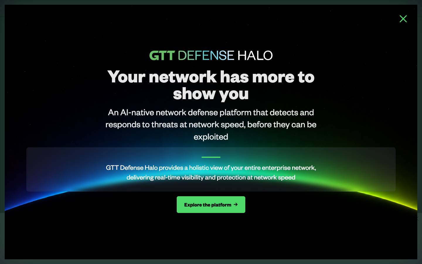 GTT's homepage, as read on Oct 2, 2026