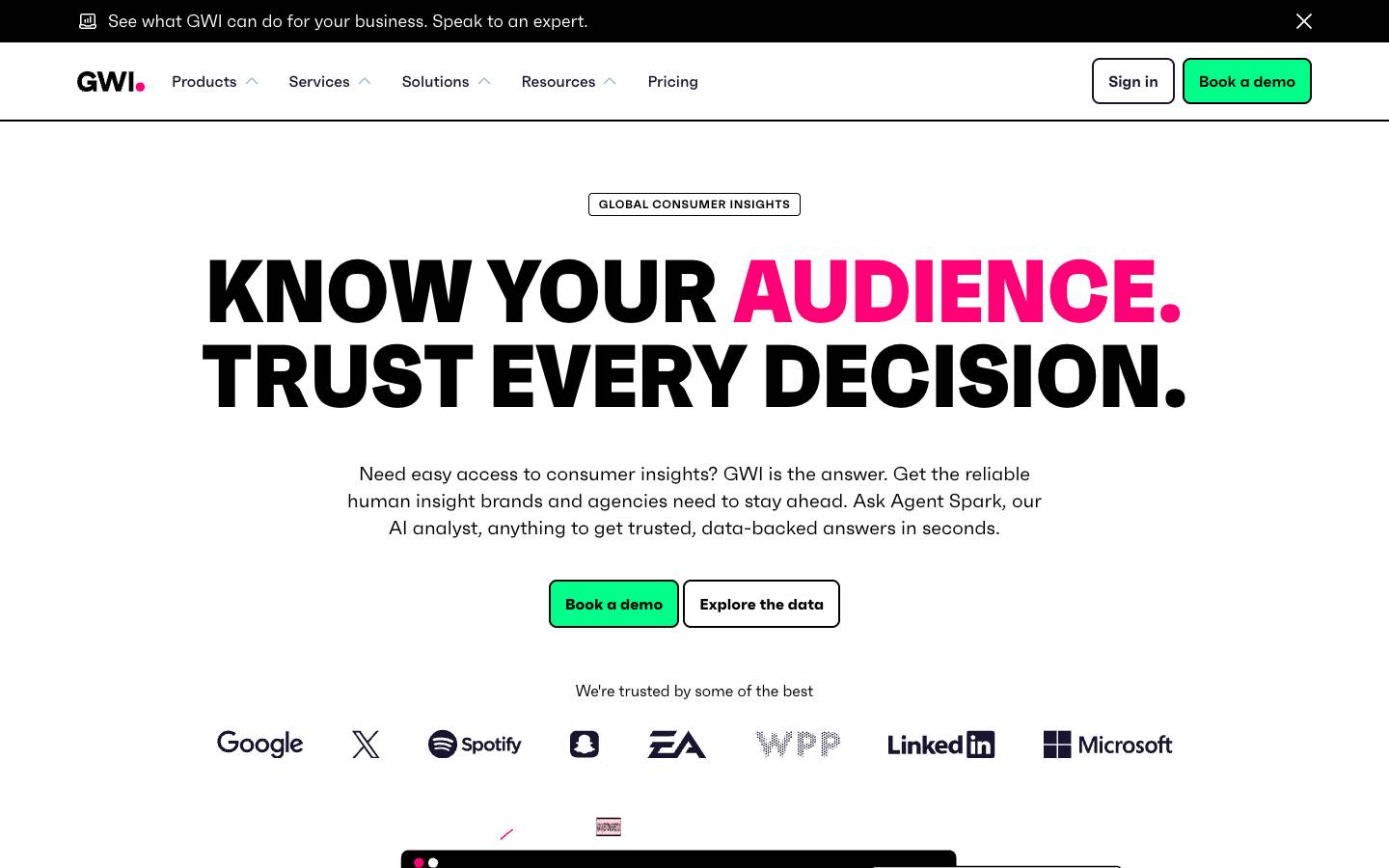 GlobalWebIndex's homepage, as read on Oct 2, 2026
