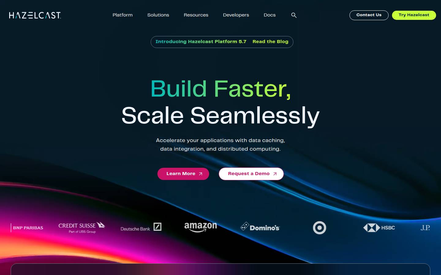 Hazelcast's homepage, as read on Oct 3, 2026