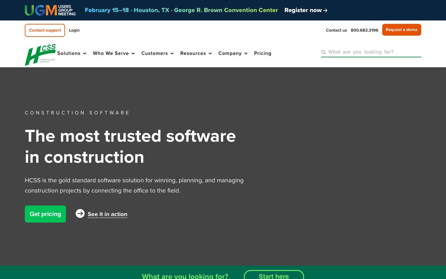 HCSS's homepage, as read on Oct 2, 2026