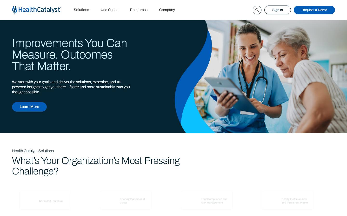 Health Catalyst's homepage, as read on Oct 2, 2026