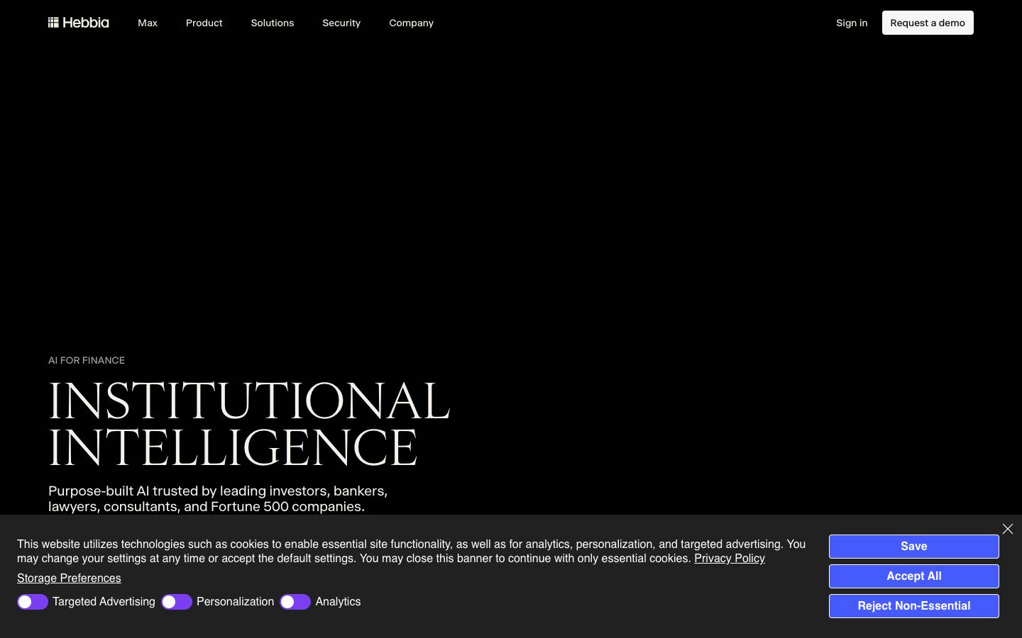 Hebbia's homepage, as read on Oct 2, 2026