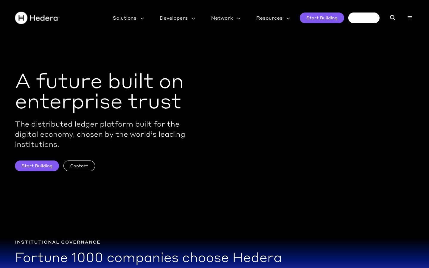 Hedera's homepage, as read on Oct 2, 2026